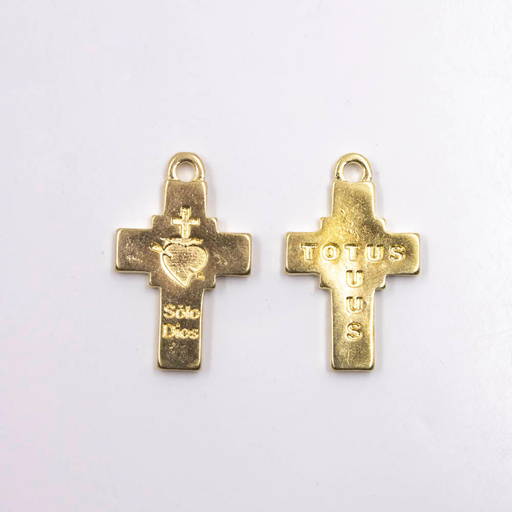 PINGENTE-CRUZ-SOLO-DIOS-35X22MM-EM-ZAMAC-COM-06-PECAS---DOURADO