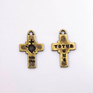 PINGENTE CRUZ SOLO DIOS 35X22MM EM ZAMAC COM 06 PEÇAS