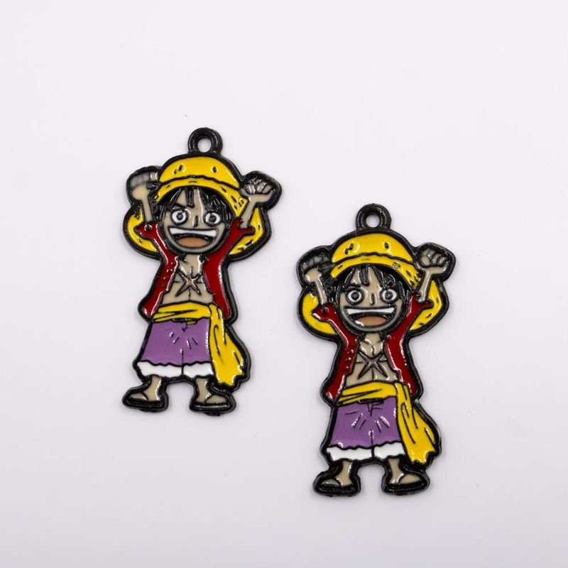 PINGENTE-LUFFY-ONE-PIECE-48X26MM-EM-ZAMAC-COM-02-PECAS---103---COLORIDO