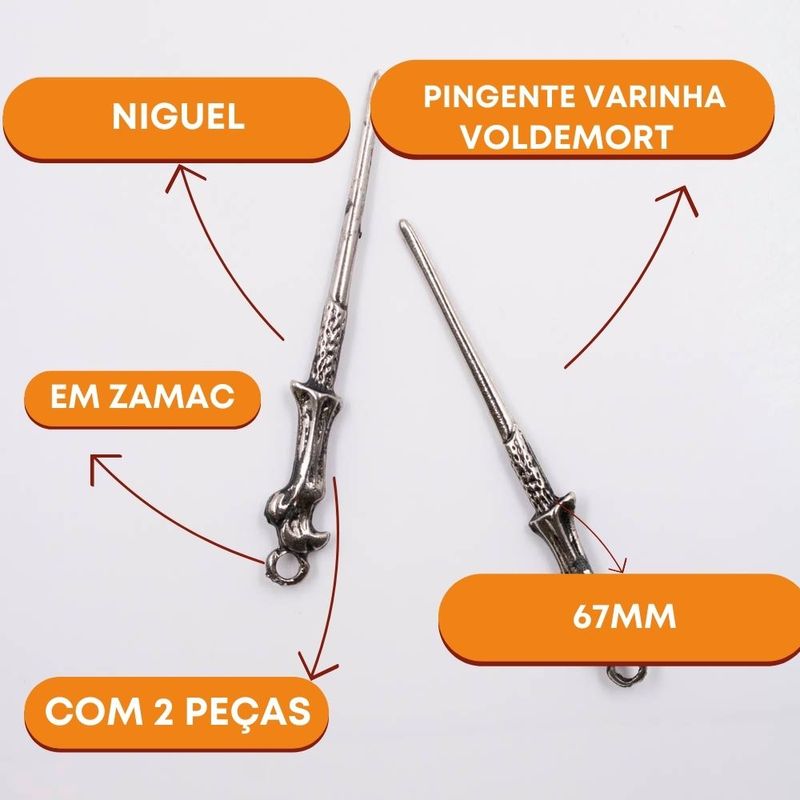 PINGENTE-VARINHA-VOLDEMORT-67MM-EM-ZAMAC-COM-02-PECAS---NIQUEL