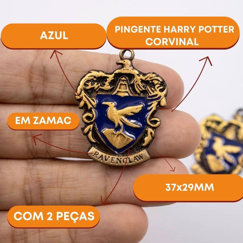 PINGENTE-HARRY-POTTER-CORVINAL-37X29MM-EM-ZAMAC-COM-02-PECAS---140---AZUL