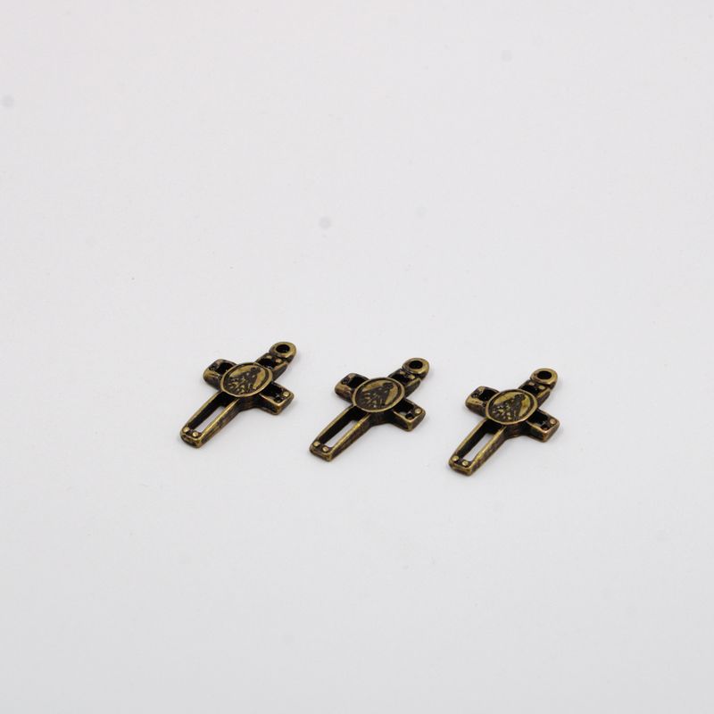 PINGENTE-CRUZ-TRABALHADA-NOSSA-SENHORA-27X15MM-EM-ZAMAC-O-KG---OURO-VELHO