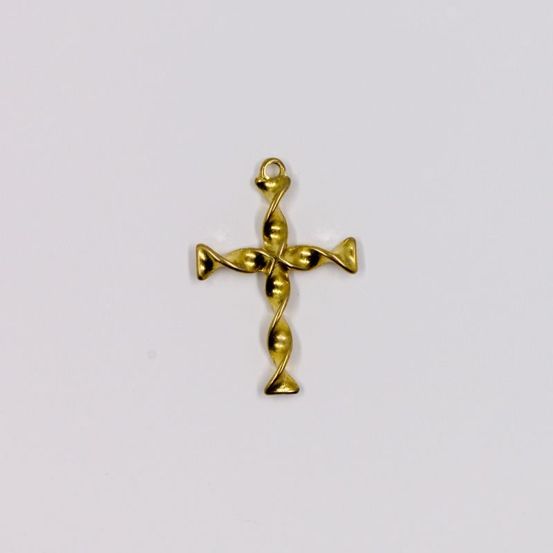 PINGENTE-CRUZ-TORCIDA-44X30MM-EM-ZAMAC-O-KG---DOURADO