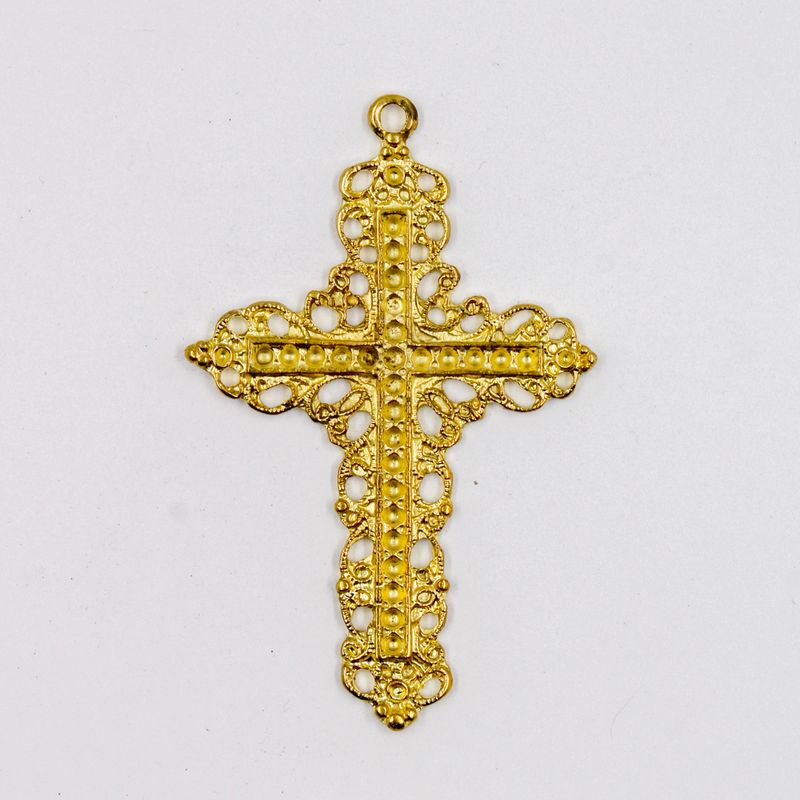 PINGENTE-CRUZ-PARA-STRASS-81X52MM-EM-ZAMAC-O-KG---DOURADO