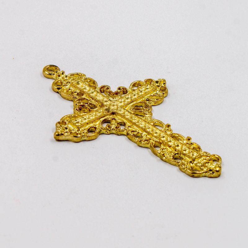 PINGENTE-CRUZ-PARA-STRASS-81X52MM-EM-ZAMAC-O-KG---DOURADO