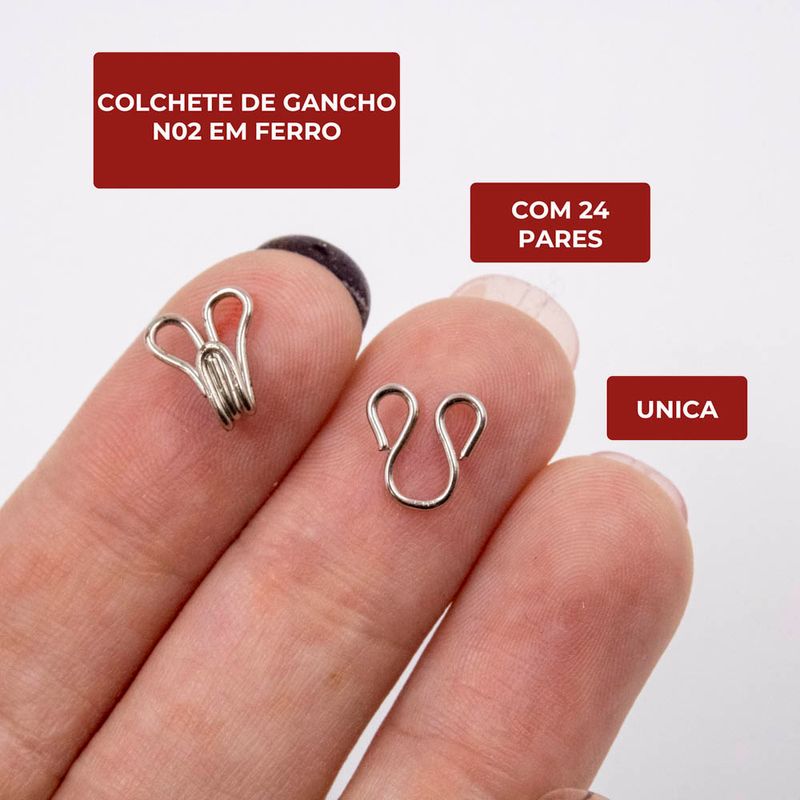 COLCHETE-DE-GANCHO-N02-EM-FERRO-COM-24-PARES---UNICA