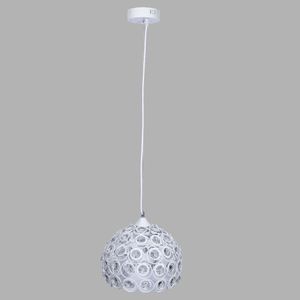 LUSTRE REDONDO TRABALHADO 1 PENDENTE 30X28CM EM FERRO E ACRILICO