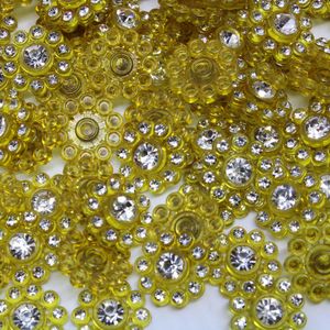 APLIQUE FLOR STRASS 14MM EM PLASTICO COM 250 PEÇAS