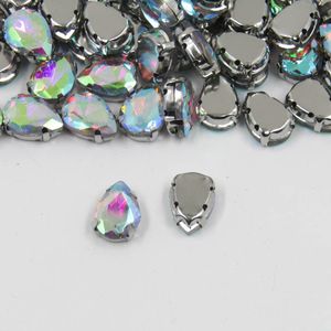 CHATON ENGRAMPADO GOTA 10X14MM EM VIDRO COM 144 PEÇAS