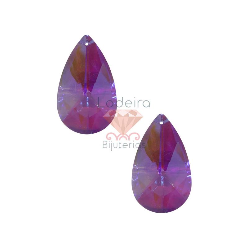 PINGENTE-GOTA-65MM-EM-VIDRO-COM-15-PECAS-NA-CARTELA-SG041---LILAS-AB