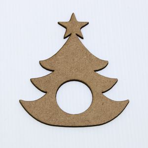 PORTA GUARDANAPO ARVORE DE NATAL 9X10.5CM EM MDF COM 12 PEÇAS