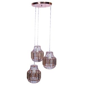 LUSTRE 3 PENDENTES GAIOLA 69X27X30CM METAL