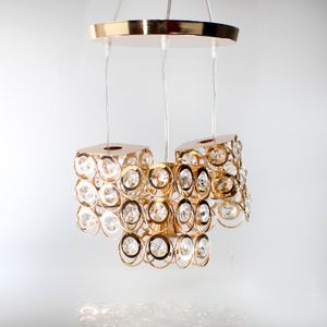 LUSTRE QUADRADO DE ARGOLA 3 PENDENTE 36X30X18CM EM FERRO UNIDADE