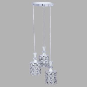 LUSTRE QUADRADO DE ARGOLA 3 PENDENTE  35X25CM EM FERRO