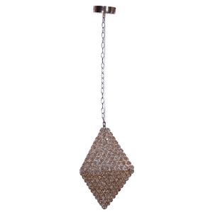 LUSTRE 1 PENDENTE LOSANGO 35X55CMM EM METAL E ACRILICO