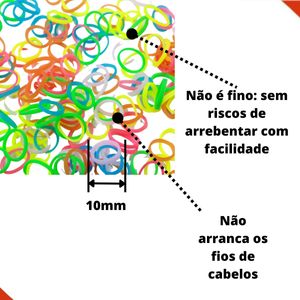 ELASTICO PARA CABELO 10MM COM 1000 PEÇAS