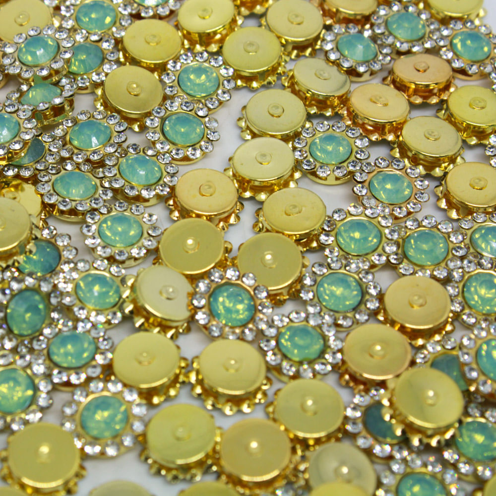 FLOR-STRASS-12MM-EM-RESINA-E-ACO-INOXIDAVEL-COM-200-PECAS-084D---VERDE-OPAL