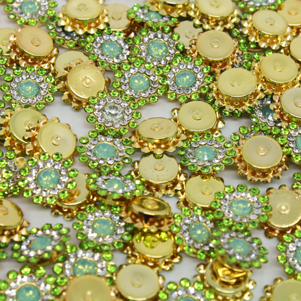 FLOR-STRASS-14MM-EM-RESINA-E-ACO-INOXIDAVEL-COM-200-PECAS-084D---VERDE-OPAL