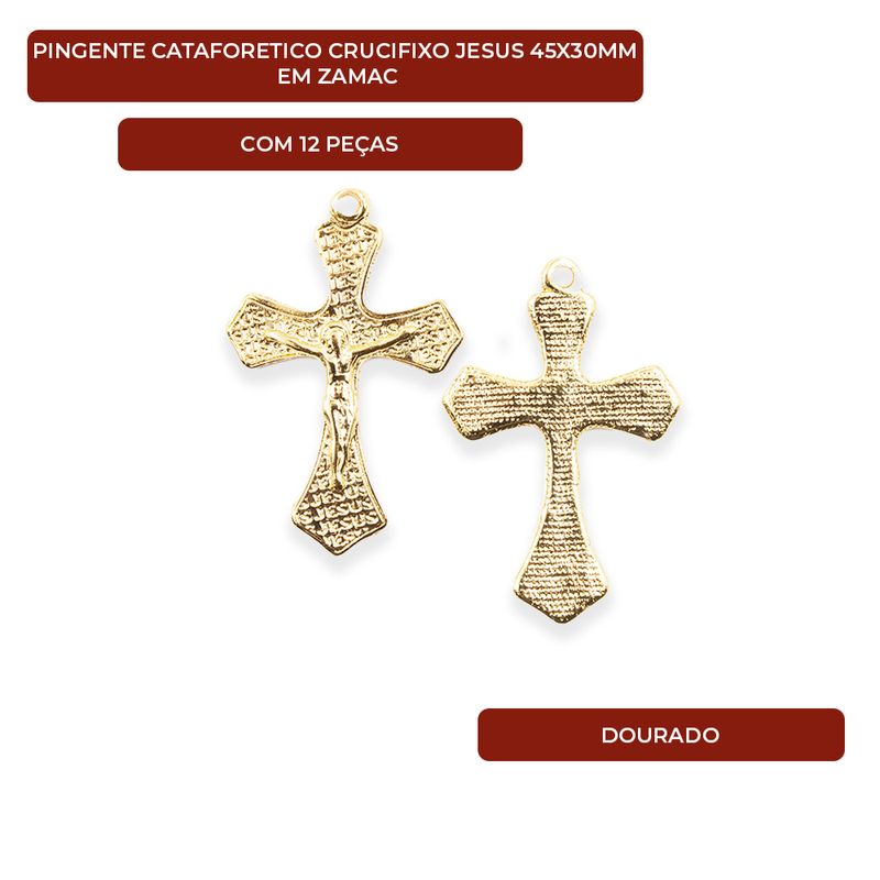 PINGENTE-CATAFORETICO-CRUCIFIXO-JESUS-45X30MM-EM-ZAMAC-COM-12-PECAS---DOURADO