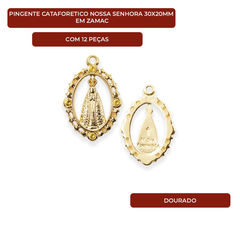 PINGENTE-CATAFORETICO-NOSSA-SENHORA-30X20MM-EM-ZAMAC-COM-12-PECAS---DOURADO