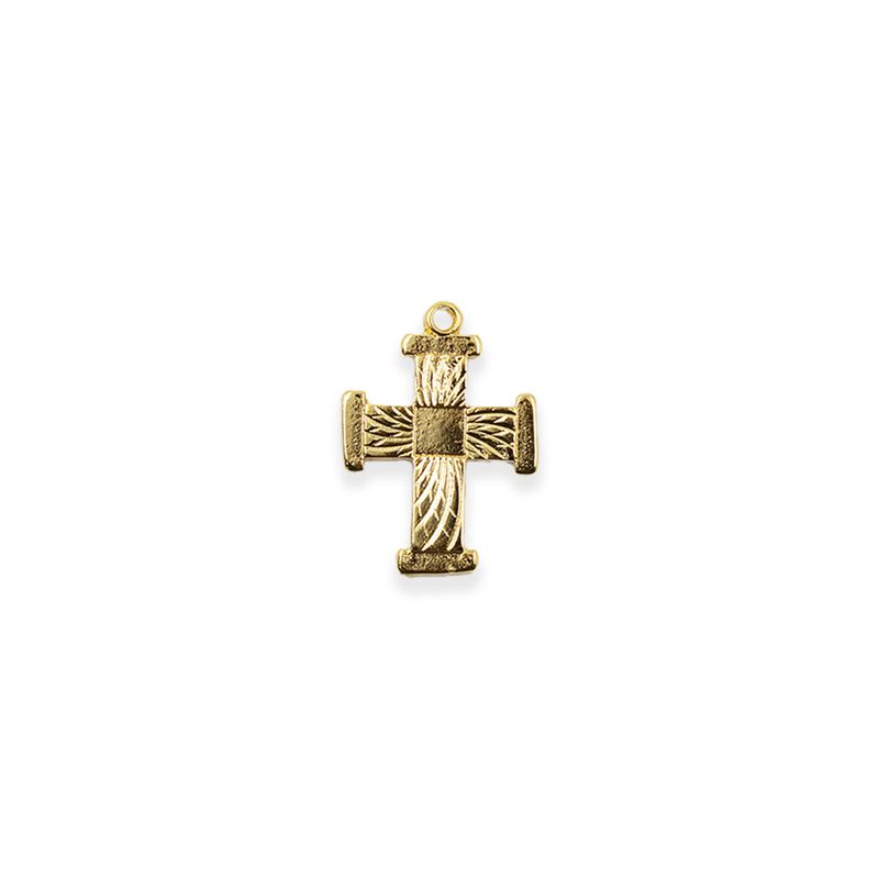 PINGENTE-CATAFORETICO-CRUZ-REFLETIVA-30X22MM-EM-ZAMAC-COM-12-PECAS---DOURADO