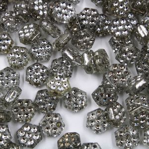 PASSANTE HEXAGONAL C/STRASS EM ACRILICO 8MM 500G