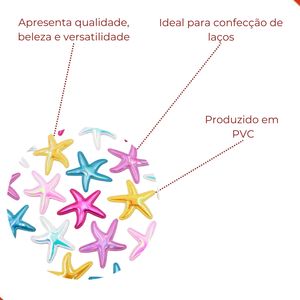 APLIQUE ESTRELINHA 50MM EM PVC COM 50 PEÇAS