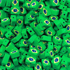 ENTREMEIO FIMO BANDEIRA DO BRASIL 08X10MM EM PVC COM 500 PEÇAS