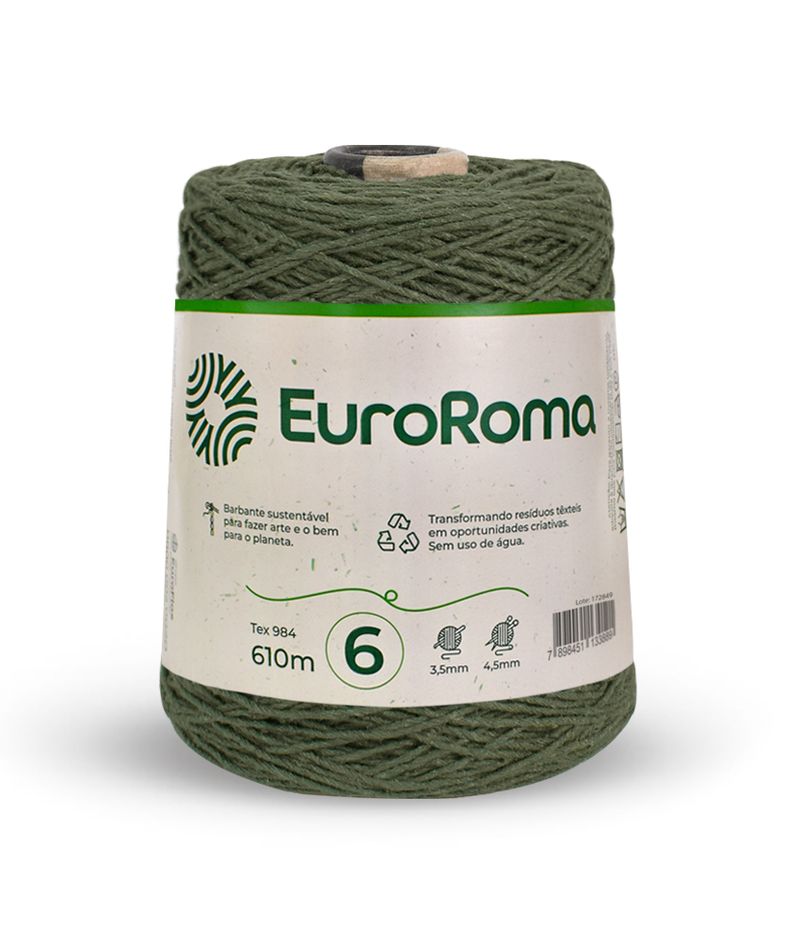 BARBANTE-EUROROMA-COLORIDO-N6-4-6-610M-COM-600G---VERDE-MILITAR