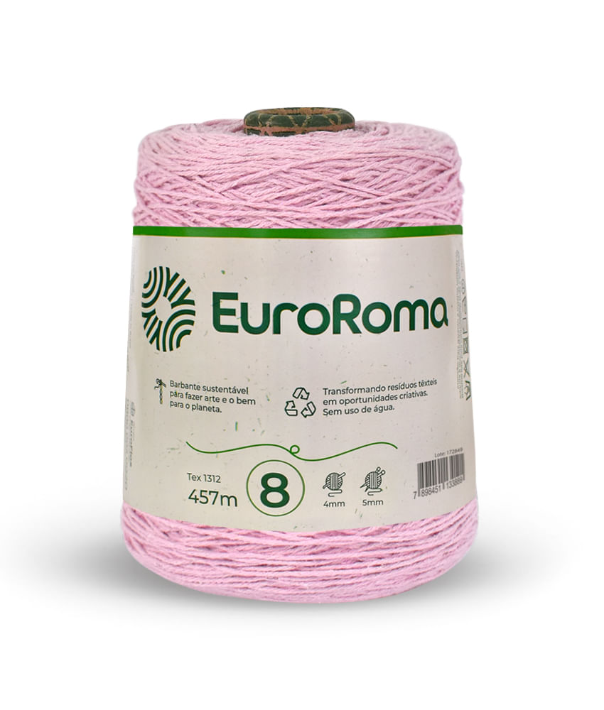 BARBANTE-EUROROMA-COLORIDO-N8-4-8-457M-COM-600G---217---ROSA-BEBE-Z17