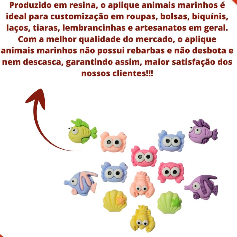 APLIQUE-ANIMAIS-MARINHOS-2OMM-EM-RESINA-COM-100-PECAS---103---COLORIDO-103