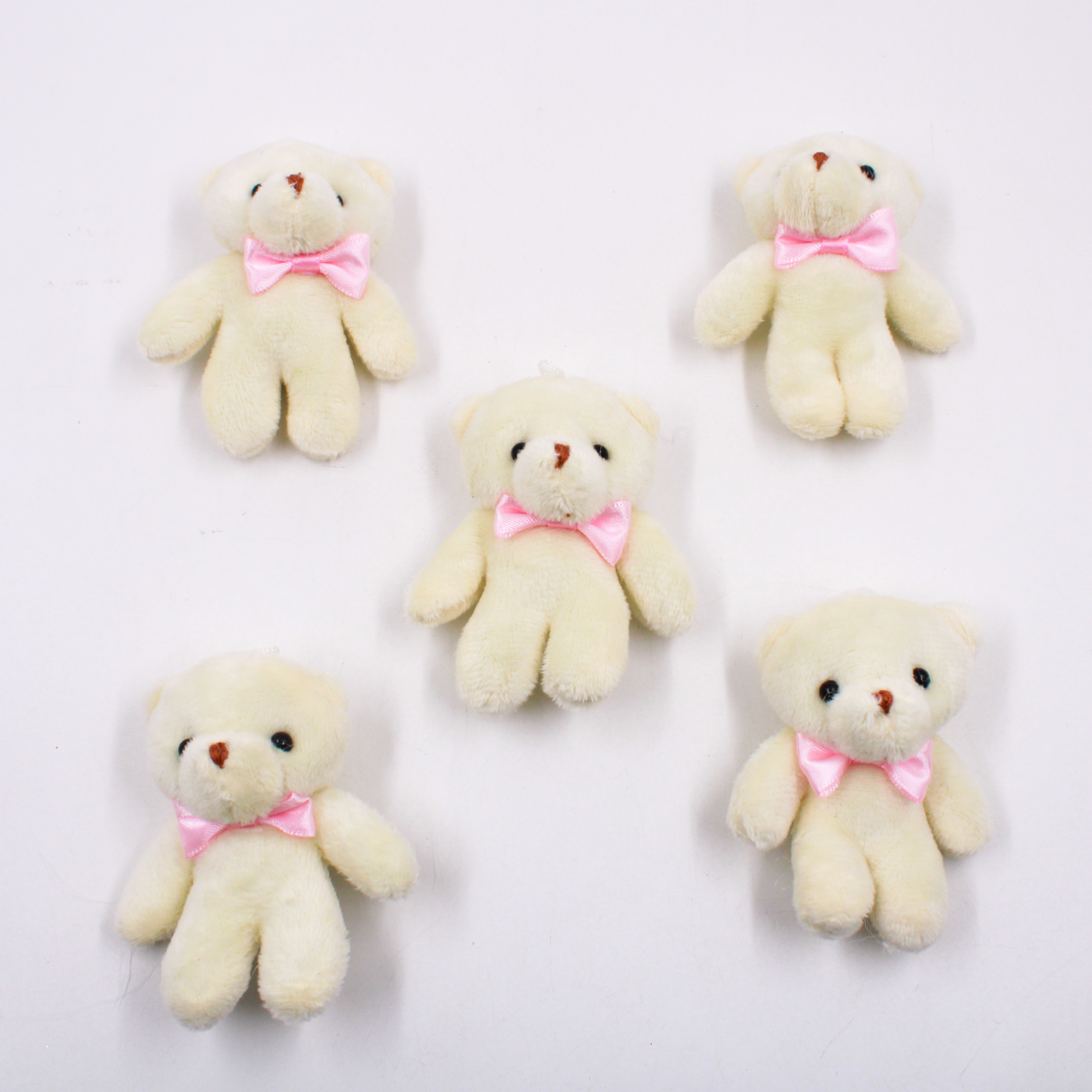 URSO-COM-LACO-DE-PELUCIA-80MM-COM-05-PECAS---BEGE---ROSA