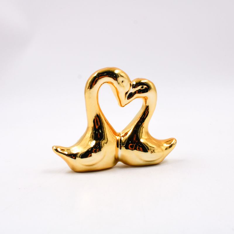 ENFEITE-DECORATIVO-CASAL-DE-CISNE-8X65CM-EM-CERAMICA-UN---DOURADO