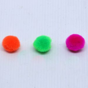 POMPOM BOLINHA NEON 15MM EM POLIESTER COM 100 PEÇAS