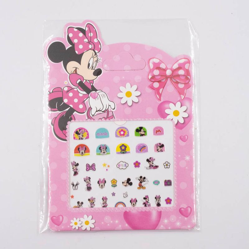 CARTELA-DE-ADESIVOS-UNHA-MINNIE-EM-PLASTICO-COM-12-PACOTES---103---COLORIDO