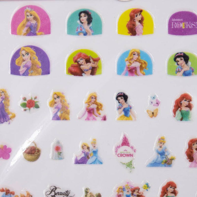 CARTELA-DE-ADESIVOS-UNHA-BELA-ARIEL-E-RAPUNZEL-EM-PLASTICO-COM-12-PACOTES---103---COLORIDO