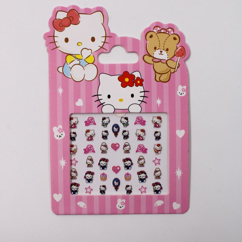 CARTELA-DE-ADESIVOS-UNHA-HELLO-KITTY-EM-PLASTICO-COM-12-CARTELAS---103---COLORIDO