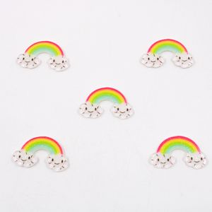 APLIQUE ARCO IRIS E NUVEM 16X26MM EM ACRILICO COM 10 PEÇAS