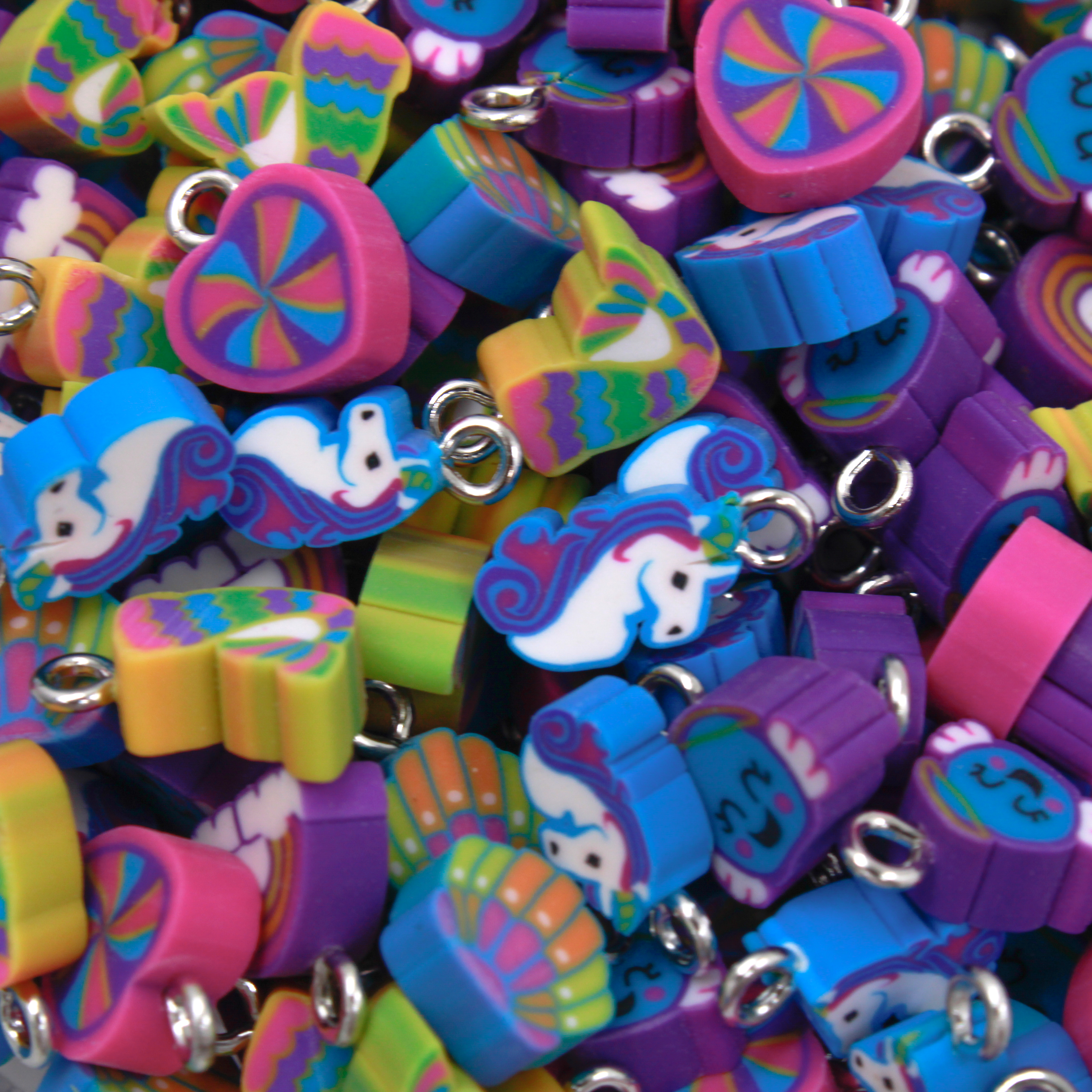 PINGENTES DIVERSOS INFANTIL 10MM EM PVC COM 25 PEÇAS