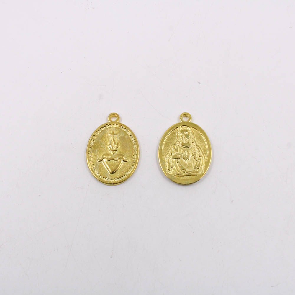 PINGENTE-MEDALHA-CORACAO-DE-CRISTO-29MM-EM-ZAMAC-COM-12-PECAS---DOURADO