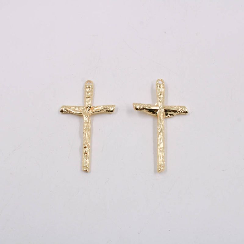 PINGENTE-CATAFORETICO-CRUCIFIXO-51X38MM-EM-ZAMAC-COM-12-PECAS---DOURADO