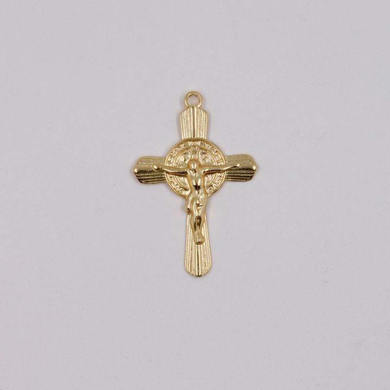 PINGENTE-CATAFORETICO-CRUCIFIXO-50X33MM-EM-ZAMAC-COM-12-PECAS---DOURADO