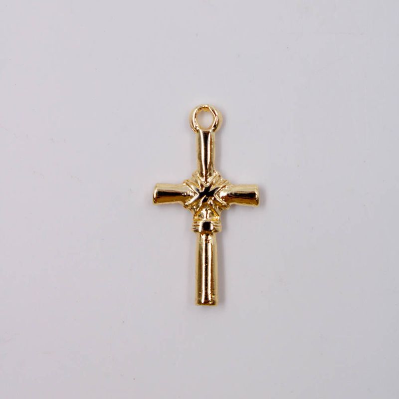 PINGENTE-CATAFORETICO-CRUZ-26X14MM-EM-ZAMAC-COM-12-PECAS---DOURADO