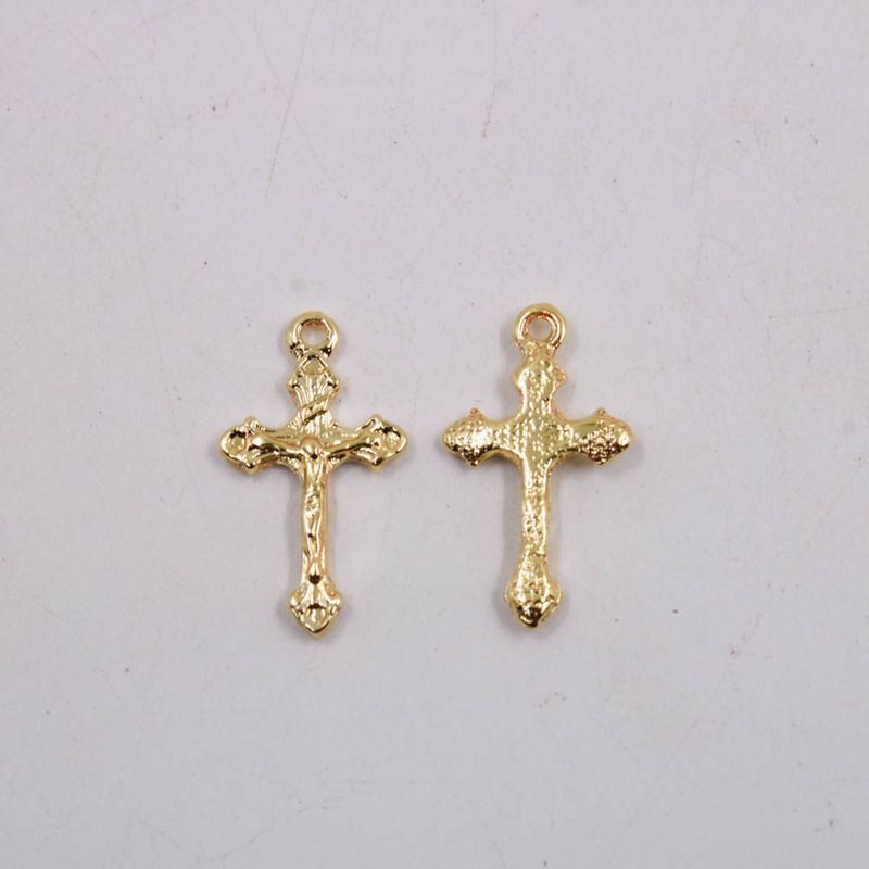 PINGENTE-CATAFORETICO-CRUCIFIXO-26X15MM-EM-ZAMAC-COM-12-PECAS---DOURADO