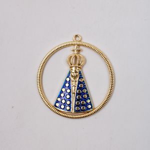 PINGENTE CATAFORETICO RESINADO NOSSA SENHORA APARECIDA 65MM EM ZAMAC COM 02 PEÇAS