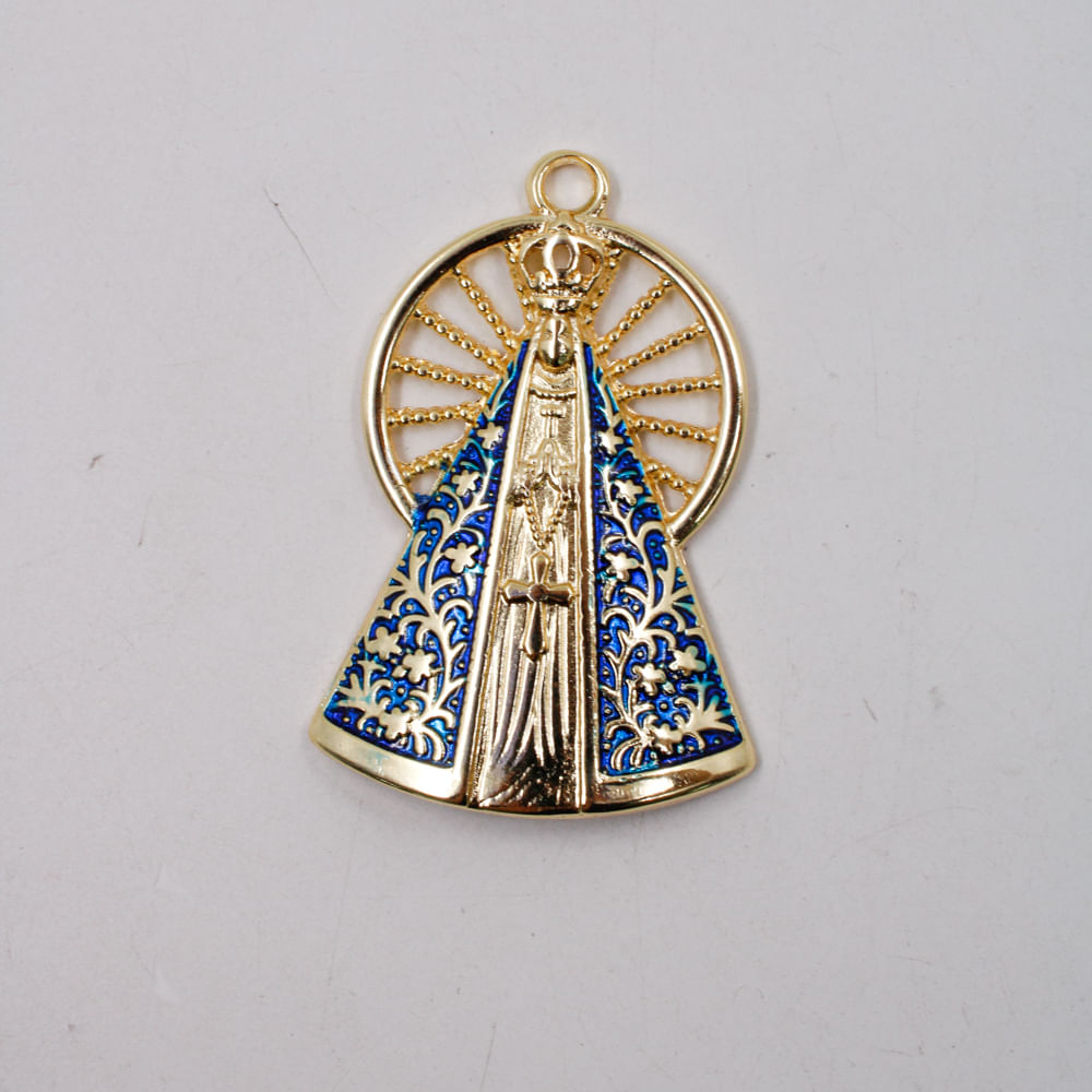 PINGENTE-CATAFORETICO-RESINADO-NOSSA-SENHORA-APARECIDA-65X43MM-EM-ZAMAC-COM-02-PECAS---DOURADO