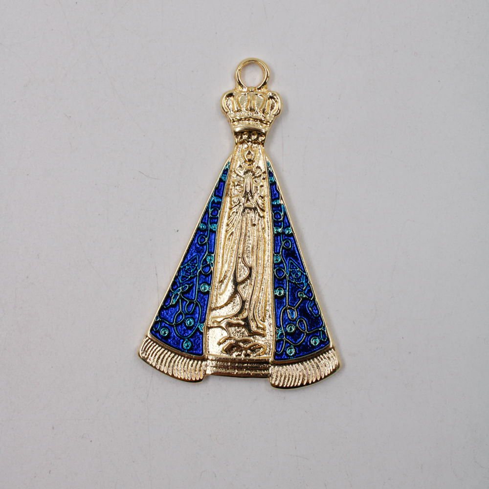 PINGENTE-CATAFORETICO-RESINADO-NOSSA-SENHORA-APARECIDA-58X36MM-EM-ZAMAC-COM-02-PECAS---DOURADO