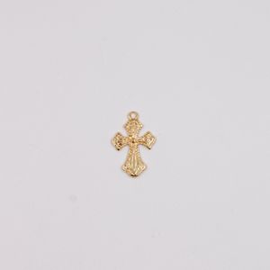 PINGENTE CRUCIFIXO TRABALHADO CATAFORETICO 26X17MM EM ZAMAC COM 24 PEÇAS