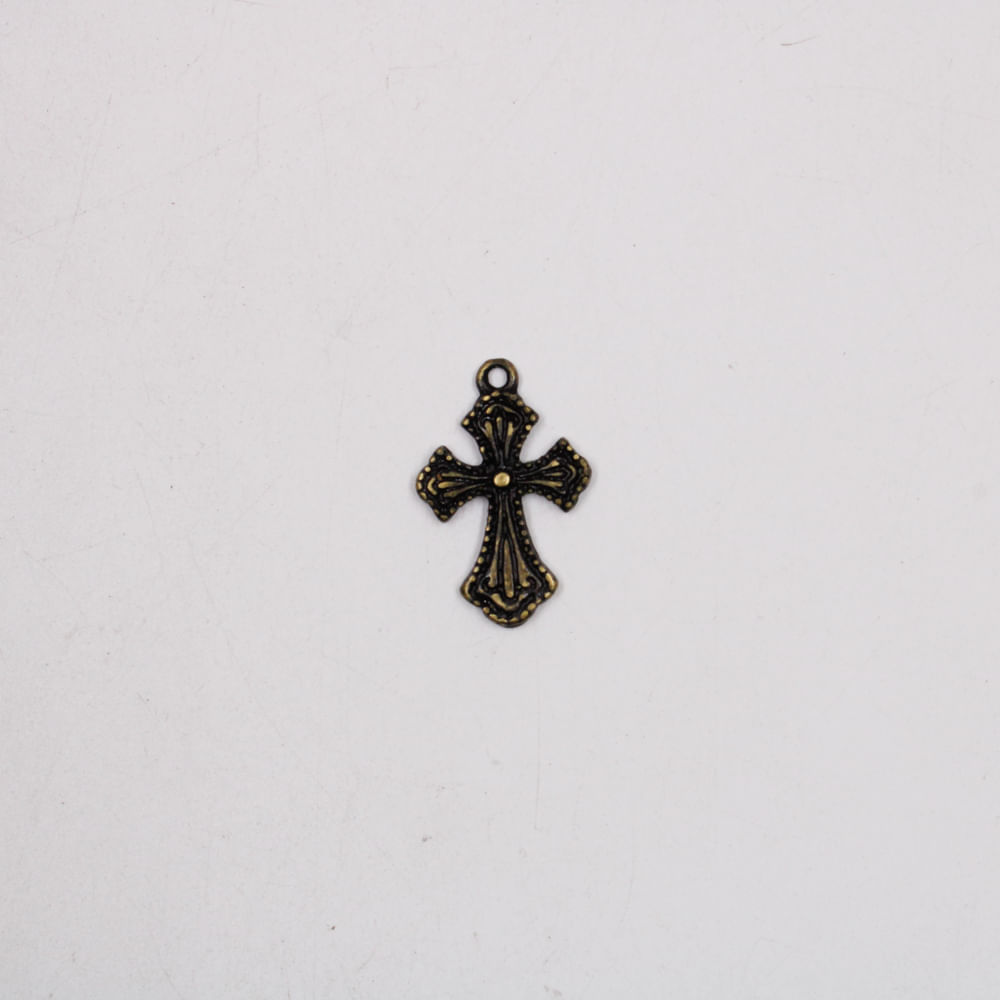 PINGENTE-CRUCIFIXO-TRABALHADO-CATAFORETICO-26X17MM-EM-ZAMAC-COM-24-PECAS---OURO-VELHO