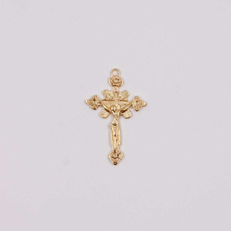 PINGENTE-CRUCIFIXO-TRABALHADO-CATAFORETICO-43X28MM-EM-ZAMAC-COM-12-PECAS---DOURADO